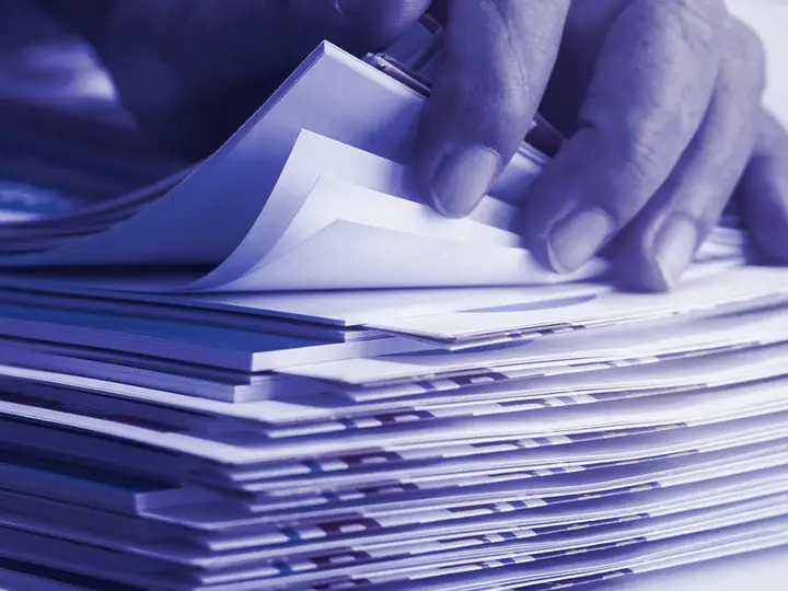 Pilha de documentos organizados